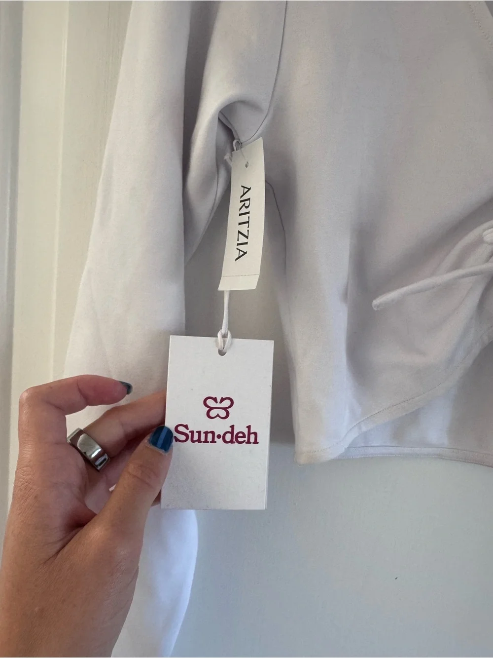 NWT Aritzia Sun-deh white far out longsleeve